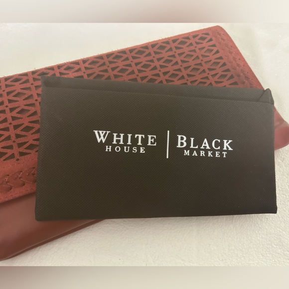 White House black market NWT rust wristlet purse lattice detail with duster bag - Picture 8 of 10